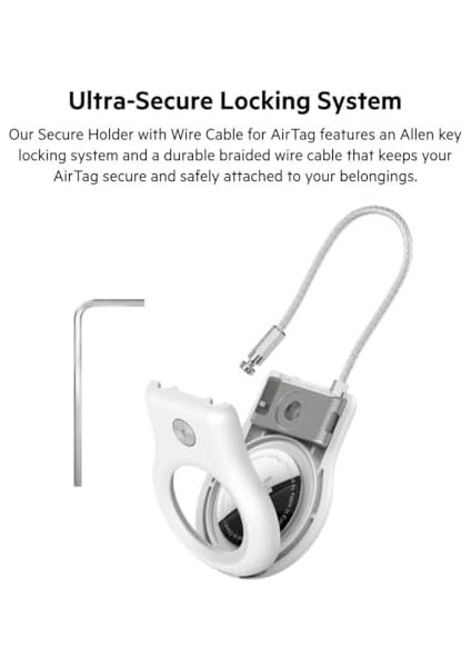 Airtag Için Örgülü Metal Kablolu Kılıf - Beyaz fiyatları