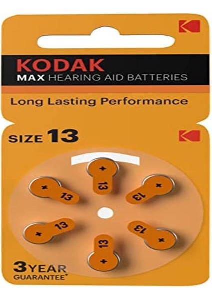 6 Adet P13 Işitme Cihazı Pili