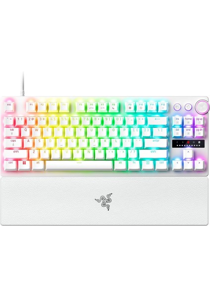Huntsman V3 Pro Tenkeyless - Tkl Analog Optik Espor Pc Klavyesi - Tap & Hızlı Ateş (Hızlı Basınçlandırma, 2 Özel Tuşlu Çok Işlevli Tekerlek) Qwerty Abd Düzeni | Beyaz