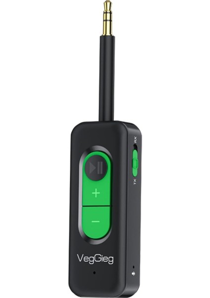 Veggieg Aux Bluetooth 5.4 Transmitter & Receiver Kablosuz Ses Adaptörü