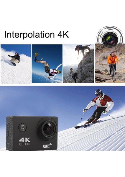 4K Ultra Hd Spor Aksiyon Kamerası - 16MP Geniş Açı, 30M Su Geçirmez, Wifi, 2.0" Ekran, 64GB Tf Kart Desteği, 170° Lens, H.264 Format, 4K 30FPS - Dalış, Bisiklet, Kayak Için H16 fiyatları