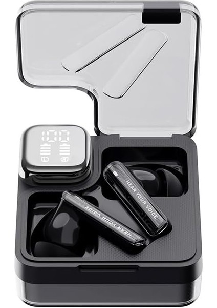 Qcy T31 Melobuds Neo Enc 4 Mikrofon Dijital Güç Göstergesi Bluetooth 5.3 Kablosuz Kulaklık Siyah