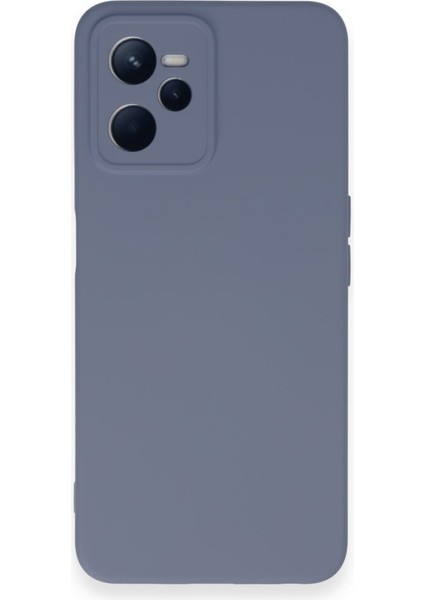 Realme C35 Kılıf Içi Kadife Kaplı Nano Silikon Kapak - Gri