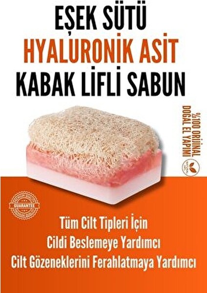 Doğal Kabak Lifli Sabun Eşek Sütü ile Siyah Nokta ve Akne Karşıtı Etki