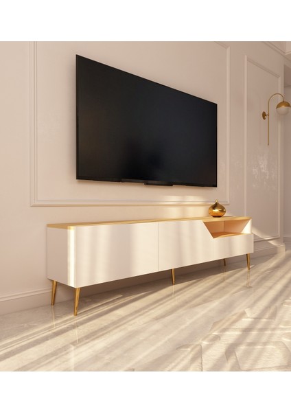 Saren Tv Ünitesi | Safir Meşe - Beyaz fiyatları