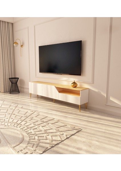 Saren Tv Ünitesi | Safir Meşe - Beyaz fırsatları