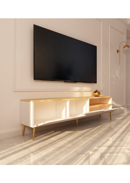 Saren Tv Ünitesi | Safir Meşe - Beyaz indirimleri