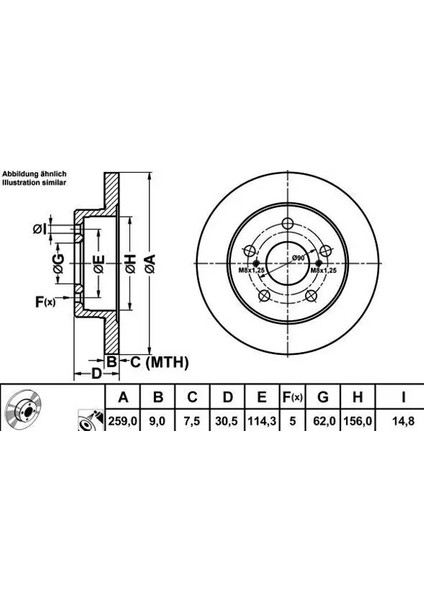 50271 Arka Fren Diski 4243112260 (2 Adet Fiyatıdır)