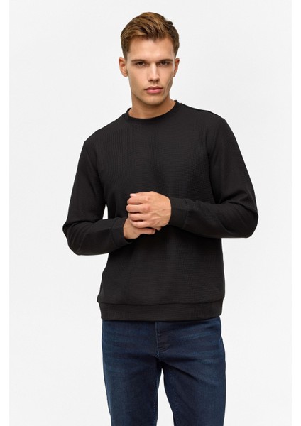 O Yaka Waffle Erkek Sweat SW2013700006 Siyah fiyatları