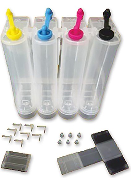 Bitmeyen Kartuş Uyumlu Sistemi, 4 Renk Yazıcılar Için Uyumlu Şeffaf Tanki (Boş)