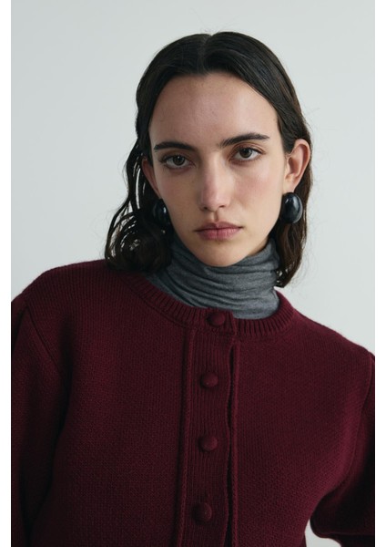 Bordo Lucy Triko Hırka modelleri