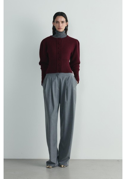 Bordo Lucy Triko Hırka