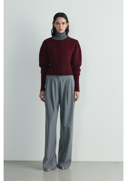 Bordo Lucy Triko Hırka