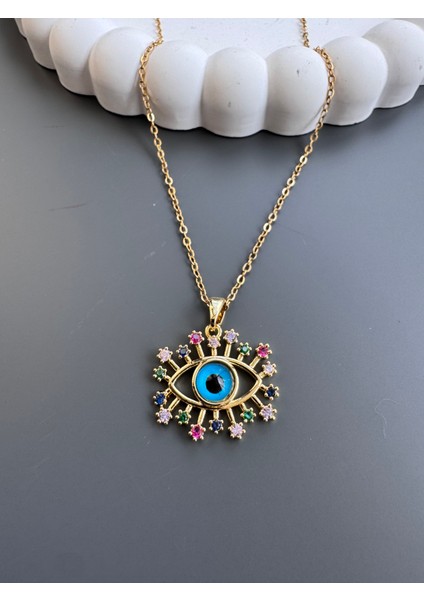 Nazar Boncuklu Çelik Kolye modelleri