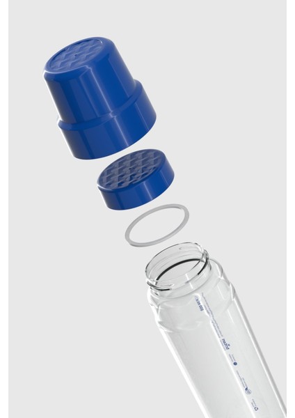 Nest Yazı Desenli 800 ml Bardaklı Tritan Matara 912085 Mavi modelleri