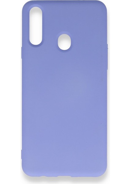 Samsung Galaxy A20S Kılıf Içi Kadife Kaplı Nano Silikon Kapak - Lila