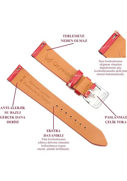 22 mm Deri Saat Kordonu / 22 mm Kordon / 22 mm Deri Kayış / Rolex Kordonu / Omega Kordonu / Tag Heuer Kordonu modelleri