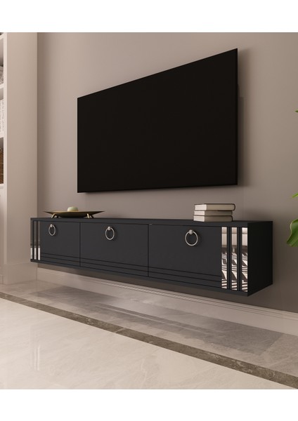 Hari Tv Ünitesi Duvara Monte Gümüş | Antrasit - Antrasit