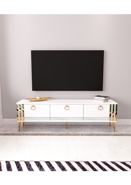 Altın Tv Ünitesi | Beyaz - Beyaz fiyatları