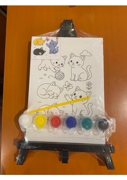 Çizimli Pres Tuval Seti 18 x 24 cm (Akrilik Boya + Fırça) fiyatları