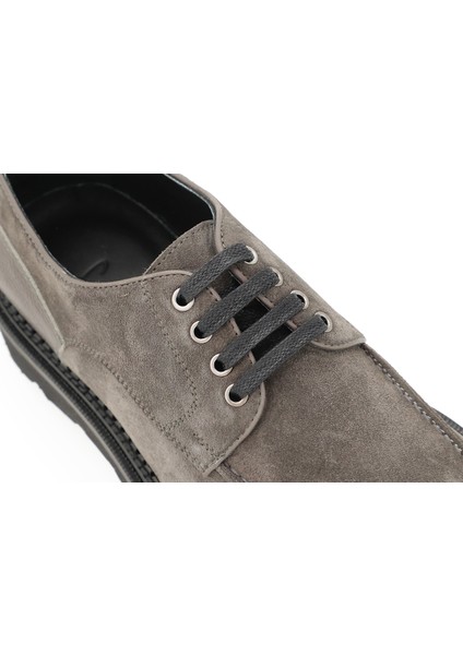Hakiki Süet Deri Gri Klasik Erkek Ayakkabı Eva Taban - 3690