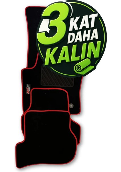 Seat Leon Mk2 2008 Kırmızı Biye Fr Logolu Araca Özel Halı Oto Paspas