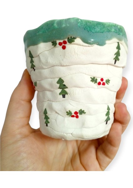 | El Yapımı Yılbaşı Porselen Bardak Seti (2 Adet, 220 Ml) modelleri