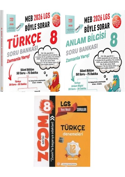 8. Sınıf 2026 Meb Böyle Sorar Türkçe-Anlam Bilgisi Soru Bankaları ve Türkçe 12'li Branş Denemesi