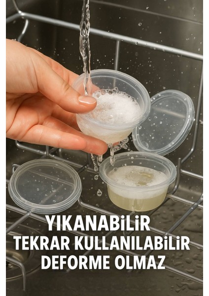 30 ml Kendinden Kapaklı Şeffaf Sosluk – Sızdırmaz, Sıcağa Dayanıklı, Tekrar Kullanılabilir 50’li Set fırsatları