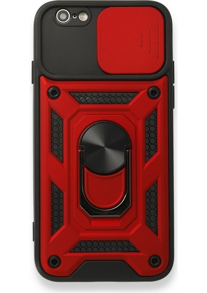 iPhone 6 Kılıf Tam Koruma Sağlayan Kamera Sürgülü Sert Silikon Kapak Ryc/pars Yüzüklü