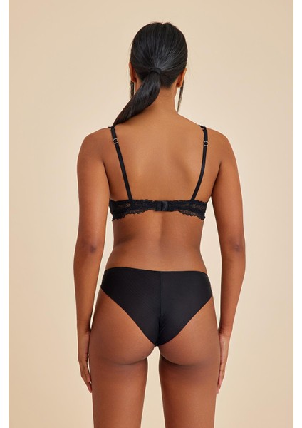 Roma Siyah Dantelli Slip Külot