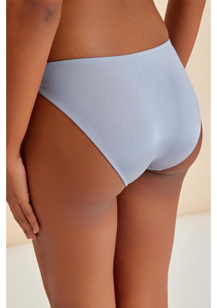 Paris Gri Mavi Dantelli Slip Külot