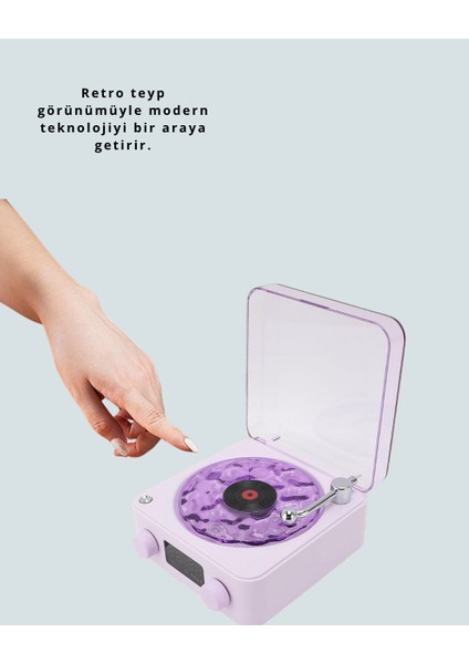 Retro Bluetooth Hoparlör Mor modelleri