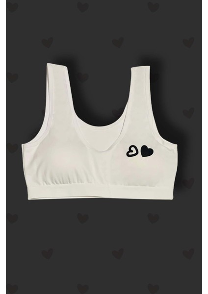 3'lü Kız Çocuk Kalp Baskılı Pamuklu Pedli Büstiyer fırsatları