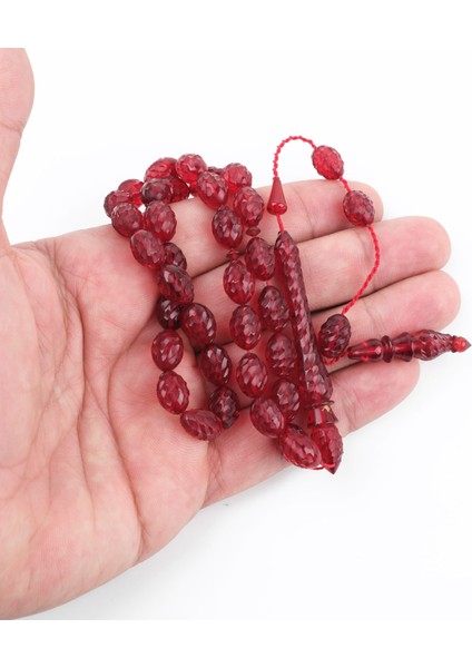 Ateş Kehribar Kalem Işçilikli El Işlemli Beyzi Kesim 9X11MM Tesbih modelleri