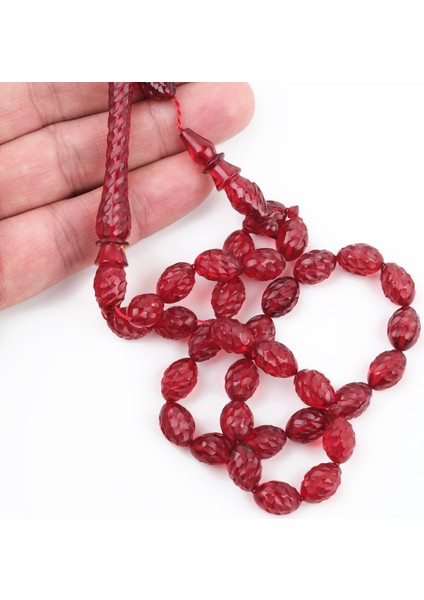 Ateş Kehribar Kalem Işçilikli El Işlemli Beyzi Kesim 9X11MM Tesbih fırsatları