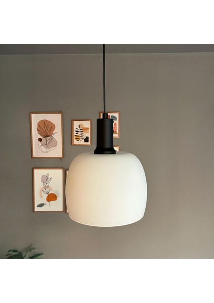 Dijon Beyaz Cam Sarkıt Avize Siyah Fener Başlık Salon Mutfak Avizeleri Pastane Modelleri modelleri