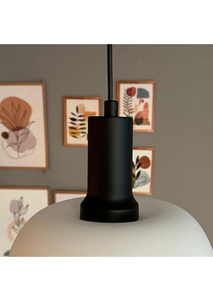 Dijon Beyaz Cam Sarkıt Avize Siyah Fener Başlık Salon Mutfak Avizeleri Pastane Modelleri fırsatları