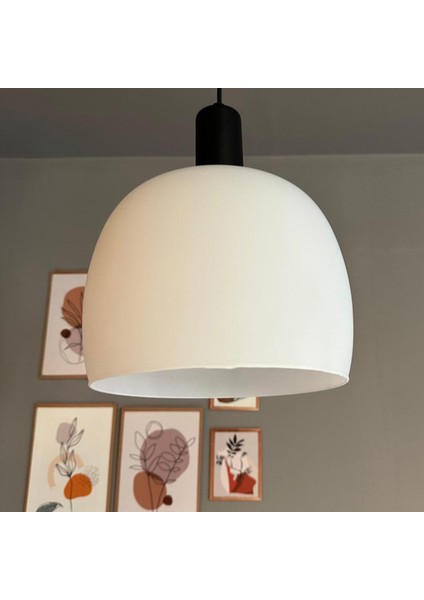 Dijon Beyaz Cam Sarkıt Avize Siyah Fener Başlık Salon Mutfak Avizeleri Pastane Modelleri indirimleri