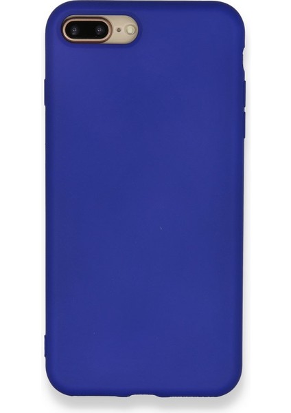 iPhone 8 Plus Kılıf Içi Kadife Kaplı Nano Silikon Kapak - Lacivert
