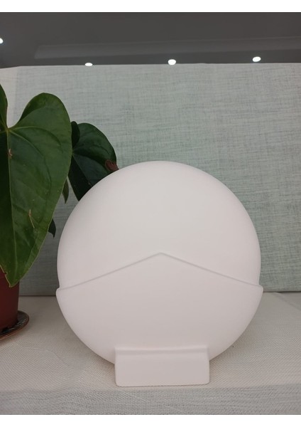 İskandinav Tarzı Yuvarlak El Yapımı Doğal Ham Beyaz Obje, Yüksek Kaliteli Malzeme Ev Dekoru, Hediyelik Ev Dekoru (22,5x22))