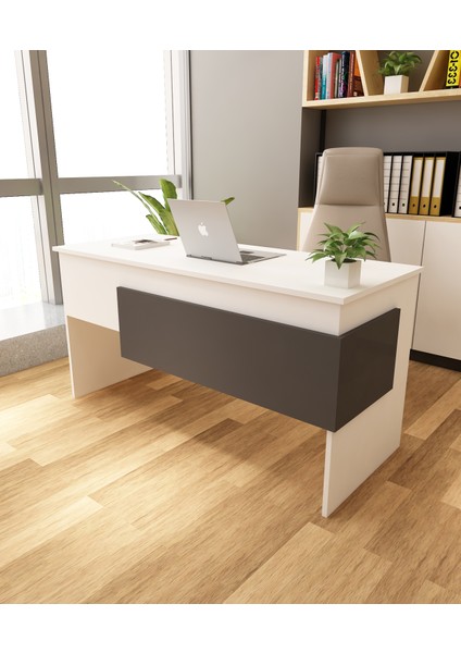 Karen Çalışma Ofis Masası | Beyaz - Antrasit