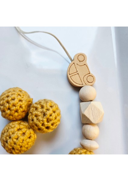 Arabalı Hardal Sarısı Isimli Bebek Emzik Zinciri Askısı fiyatları