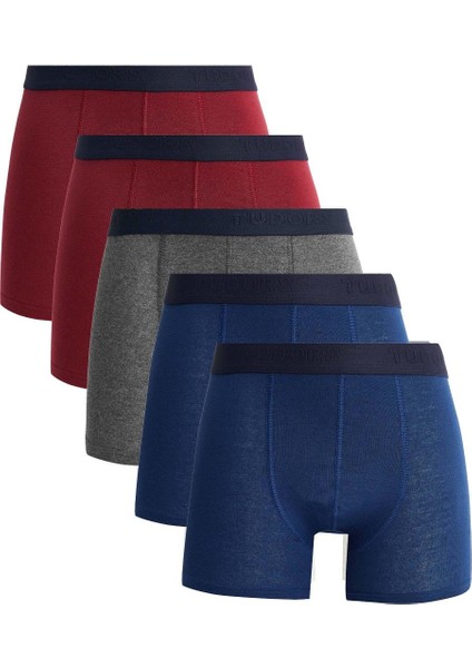 Erkek Boxer 5'li Set Pamuklu Esnek Kumaş Konforlu Günlük Kullanım