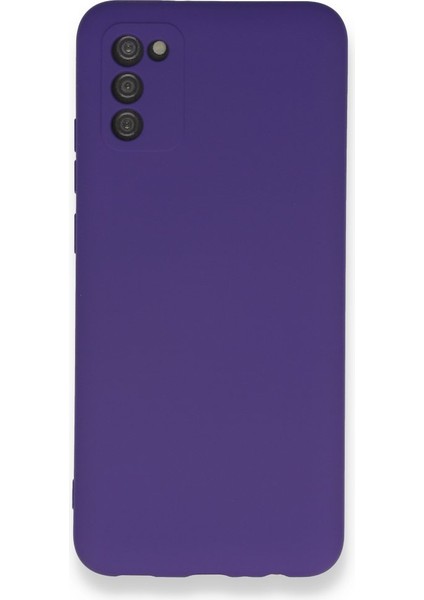 Samsung Galaxy A03S Kılıf Içi Kadife Kaplı Nano Silikon Kapak - Mor
