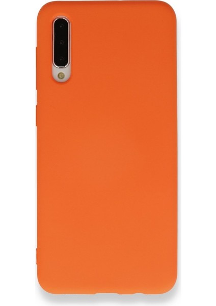 Samsung Galaxy A50 Kılıf Içi Kadife Kaplı Nano Silikon Kapak - Turuncu