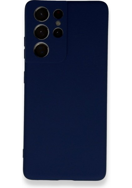 Samsung Galaxy S21 Ultra Kılıf Içi Kadife Kaplı Nano Silikon Kapak - Lacivert