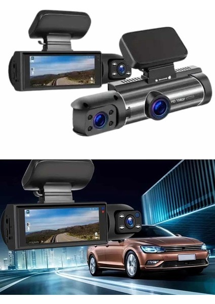 Araç Içi Full Hd Kamera Ön ve Arka Kameralı Ekranlı Araç Kamerası