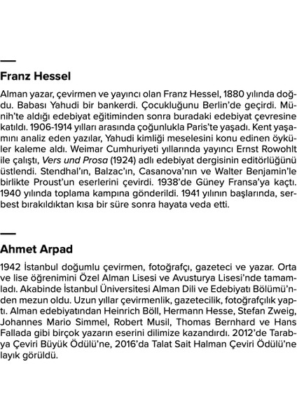 Berlin’de Gezinirken - Franz Hessel modelleri