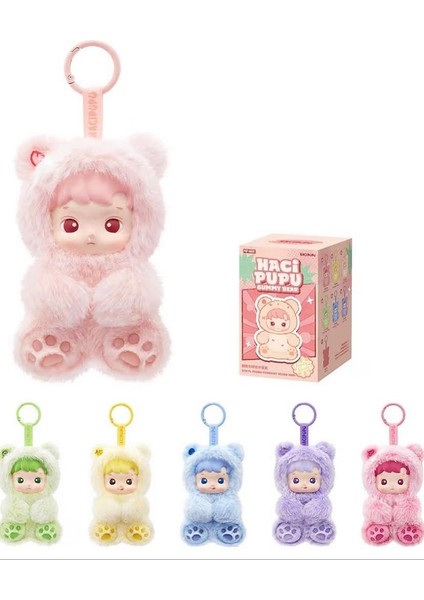 Hacipupu Kokulu Yeni Labubu Popmart Süpriz Paket 15CM Peluş Oyuncak Çanta Carm Süs Anahtarlık